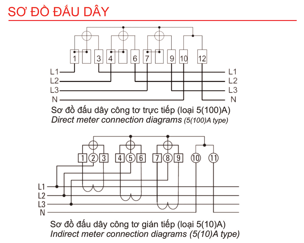 Công Tơ Điện Tử 3 Pha 4 Dây Gián Tiếp Emic - ME-43
