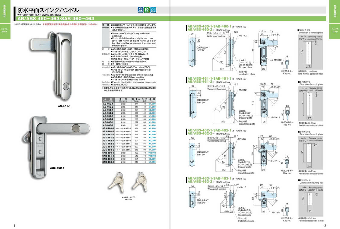 Khóa Tủ Điện Chống Nước Hoshimoto - AB-461-1